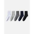 Men's Crew Socks with Ribbed Cuffs and Stretch Knit Cotton Blend 5-Pack - Image 7