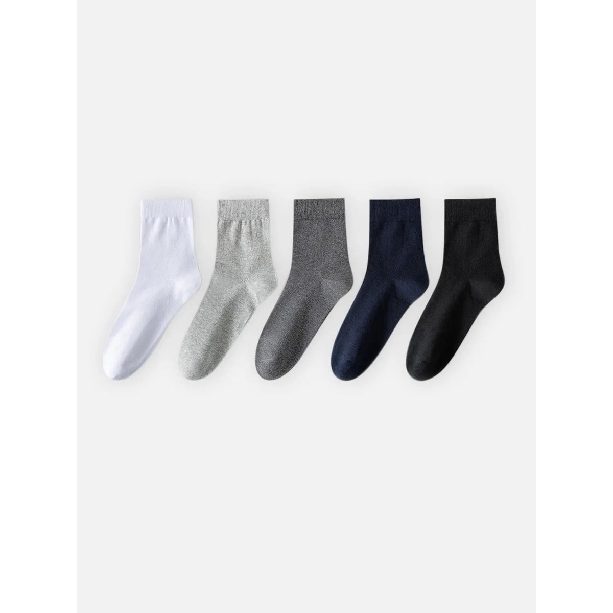 Men's Crew Socks with Ribbed Cuffs and Stretch Knit Cotton Blend 5-Pack - Image 7