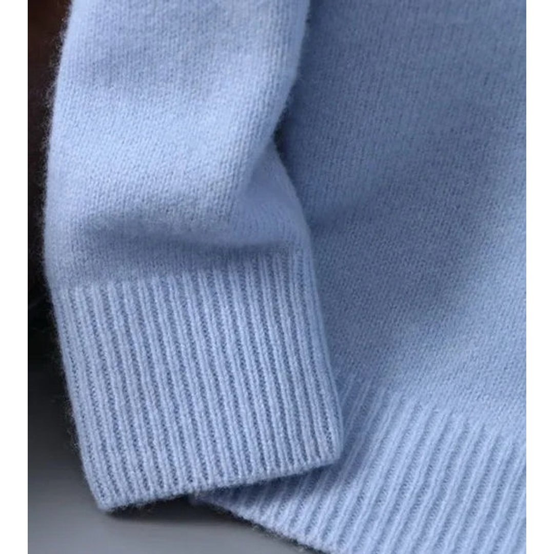 Men's Crewneck Knit Sweater with Ribbed Crew Neck and Brushed - Image 3