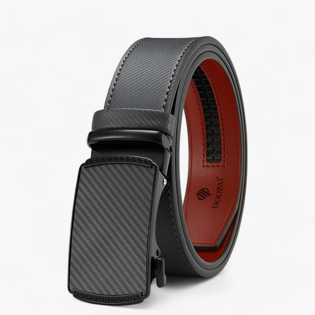 Men's Designer Ratchet Belt with Automatic Buckle and Adjustable Leather Strap - Image 4