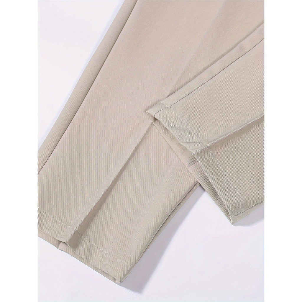 Men's Dress Pants Slim Fit with Pressed Crease and Twill Trousers - Image 4