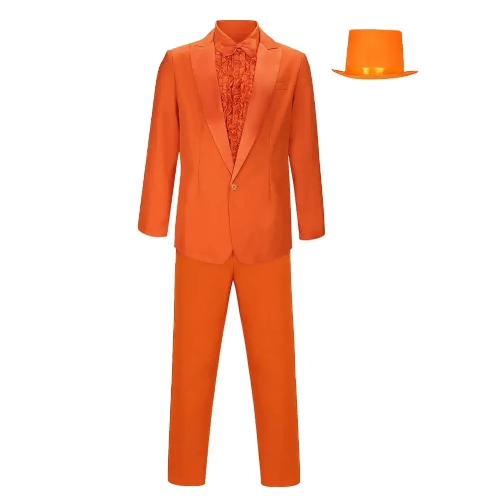 Men's Easy Halloween Tuxedo Costume with Ruffled Shirt, Bow Tie and Top Hat - Image 1