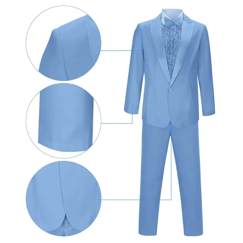 Men's Easy Halloween Tuxedo Costume with Ruffled Shirt, Bow Tie and Top Hat - Image 6