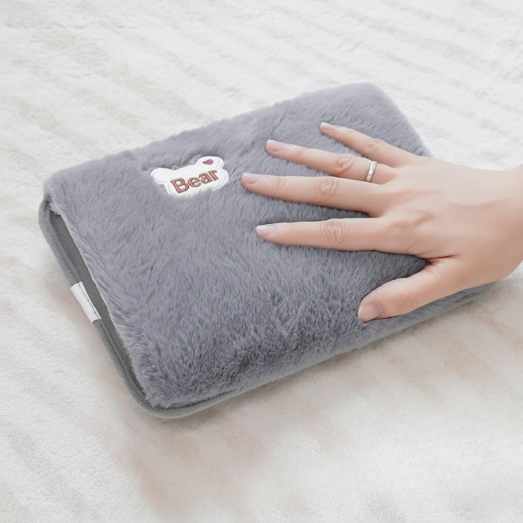 Men's Electric Hand Warmer Rechargeable Heater with Fleece Plush Cover and Pocket Sleeve - Image 4