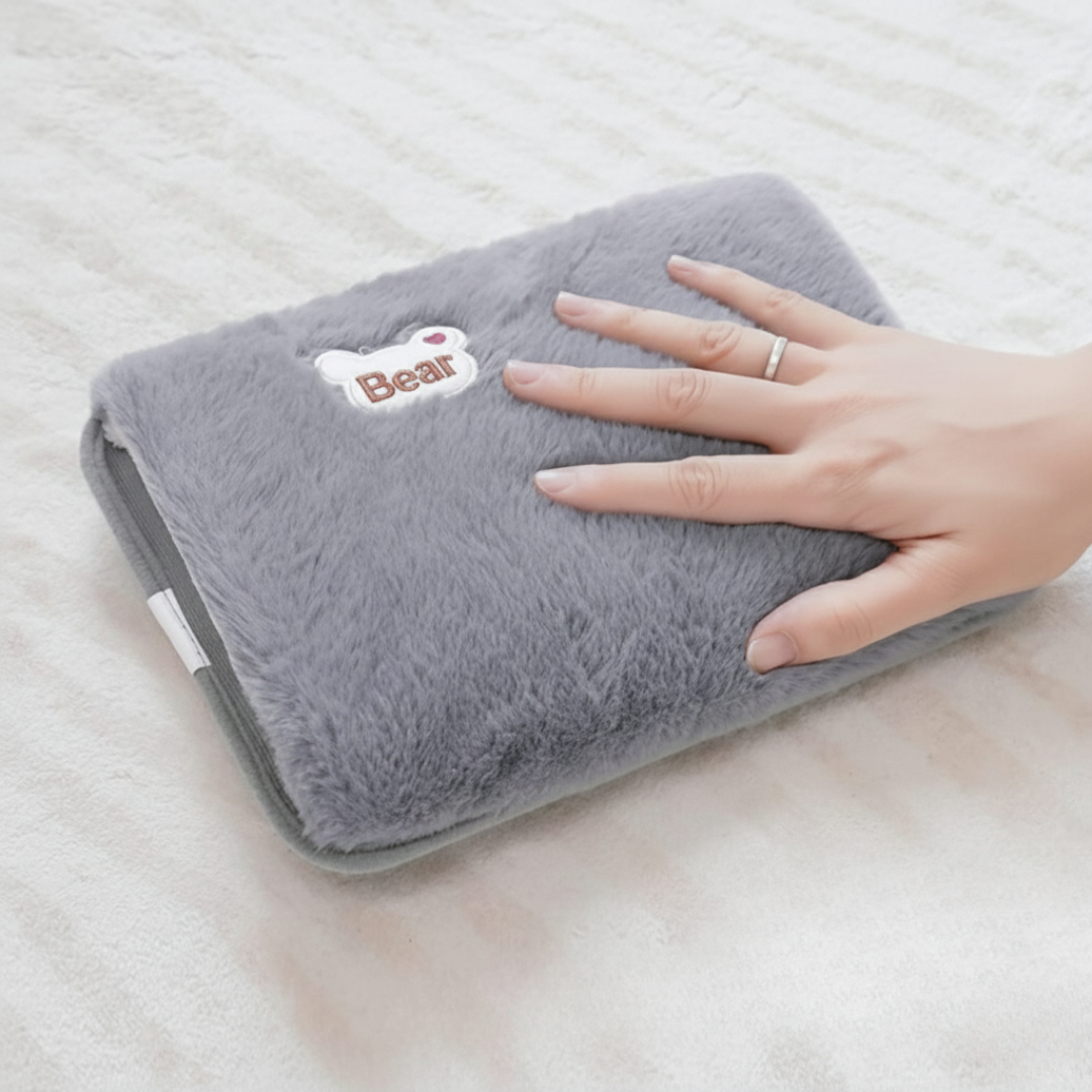 Men's Electric Hand Warmer Rechargeable Heater with Fleece Plush Cover and Pocket Sleeve - Image 4