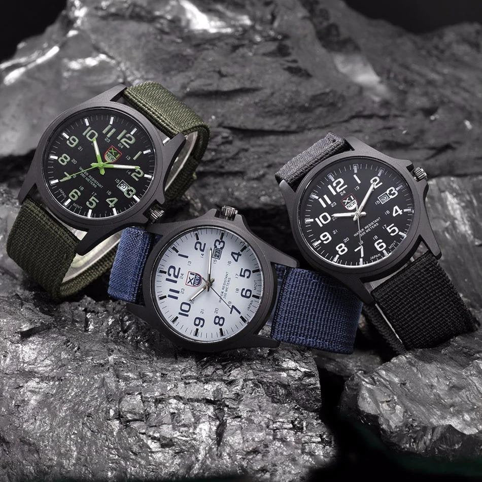 Men's Field Watch with Woven Nylon Strap and Analog Dial for Sport and Outdoor Use - Image 10