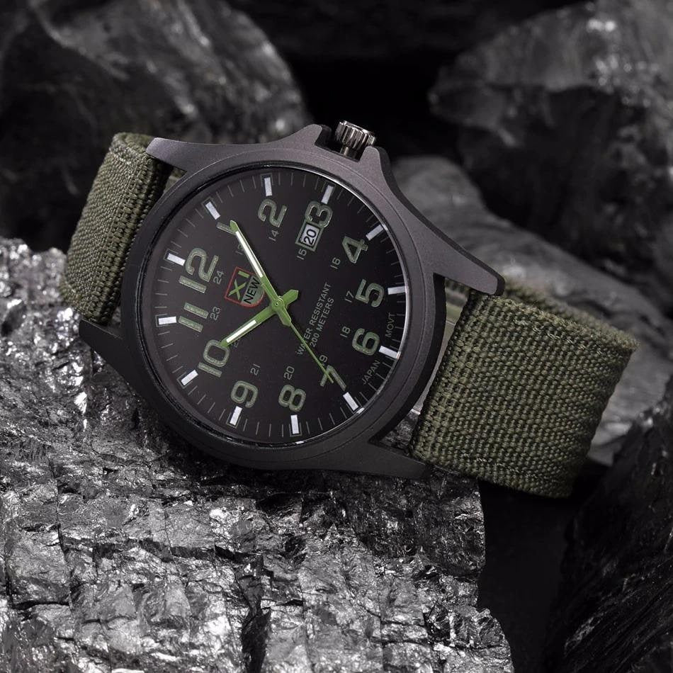 Men's Field Watch with Woven Nylon Strap and Analog Dial for Sport and Outdoor Use - Image 8