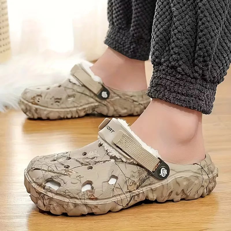 Men's Fleece Lined Clogs Shoes with Adjustable Strap and Grip Sole - Image 5