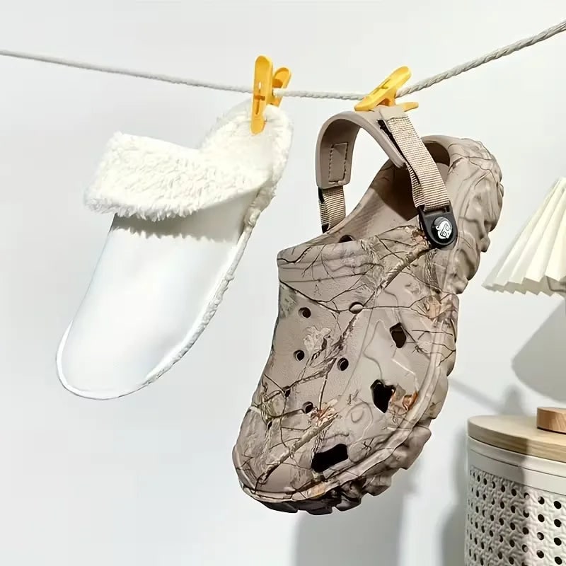 Men's Fleece Lined Clogs Shoes with Adjustable Strap and Grip Sole - Image 6