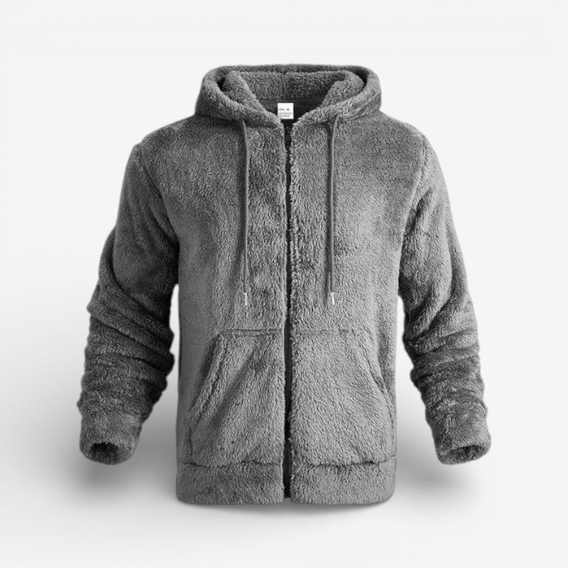 Men's Fleece Zip Up Hoodie Jacket Sweater with Hood and Pockets - Image 1
