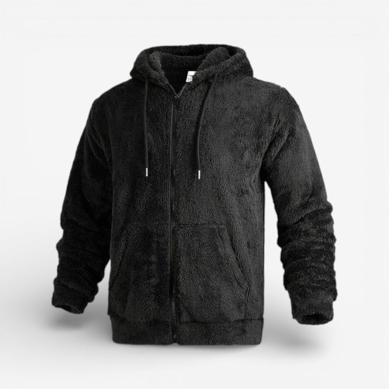 Men's Fleece Zip Up Hoodie Jacket Sweater with Hood and Pockets - Image 3