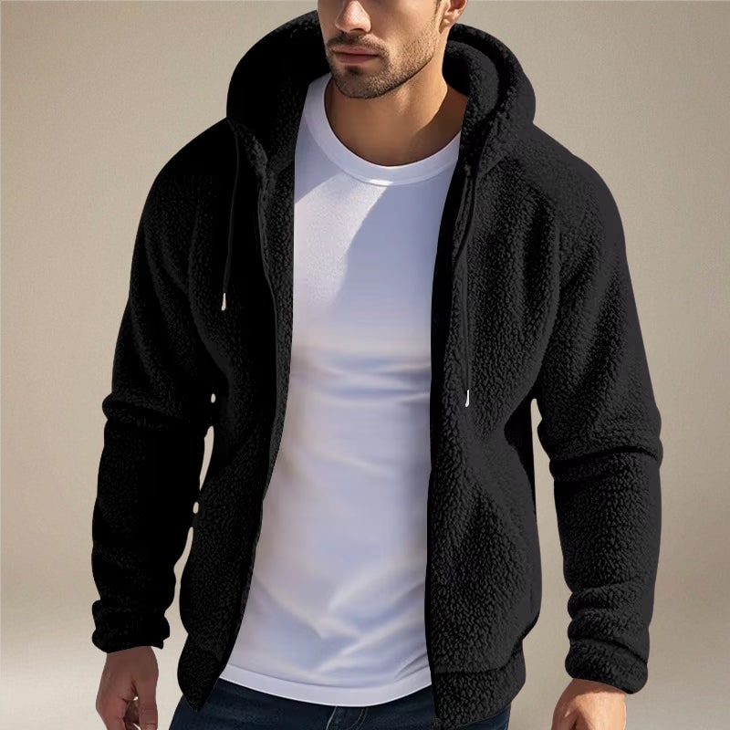 Men's Fleece Zip Up Hoodie Jacket Sweater with Hood and Pockets - Image 5