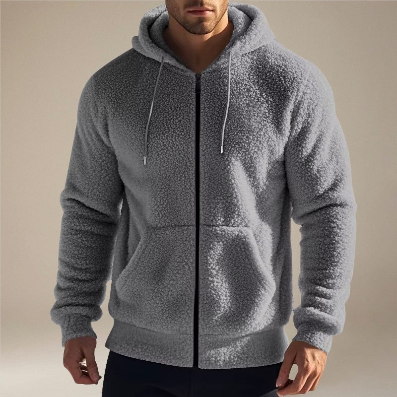 Men's Fleece Zip Up Hoodie Jacket Sweater with Hood and Pockets - Image 6