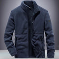Men's Full Zip Fleece Jacket with Sherpa Lining and Stand Collar - Image 2