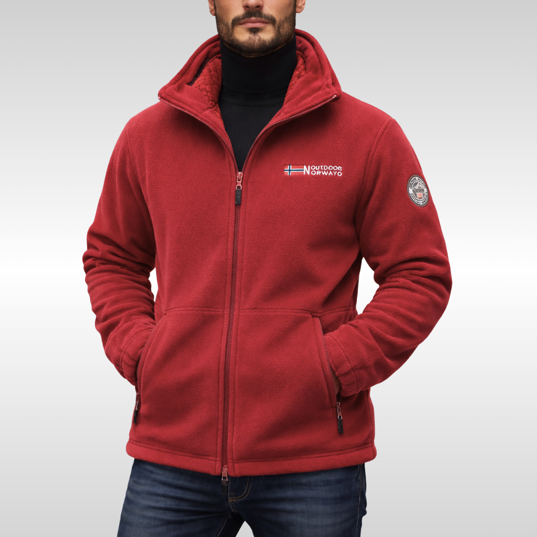 Men's Full Zip Hooded Fleece Jacket with Lining and Hand Pockets - Image 4