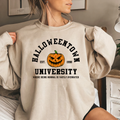Men's Halloween Crewneck Graphic Sweatshirt with Halloweentown University Print - Image 1
