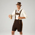 Men's Halloween Oktoberfest Costume Female and Male Themed Party with Dirndl Dress and Lederhosen Shorts - Image 1