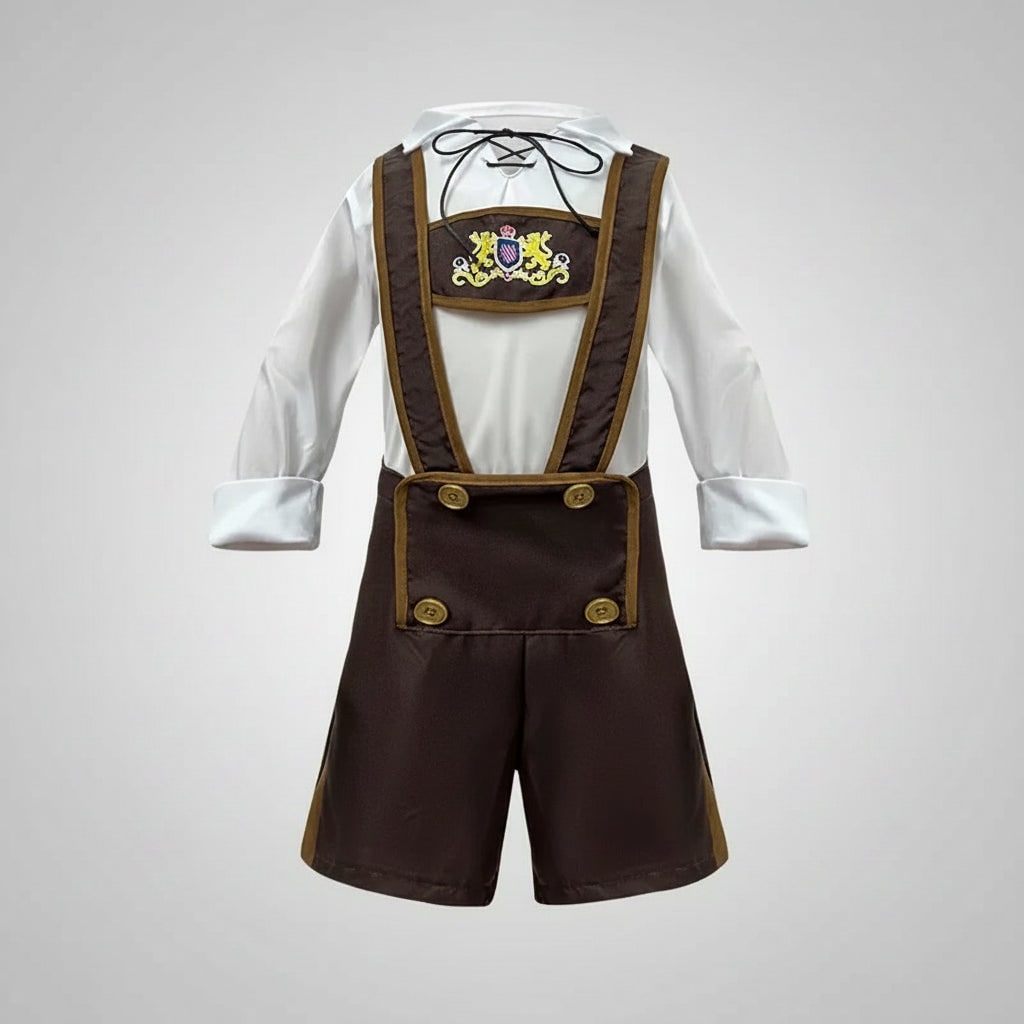 Men's Halloween Oktoberfest Costume Female and Male Themed Party with Dirndl Dress and Lederhosen Shorts - Image 4