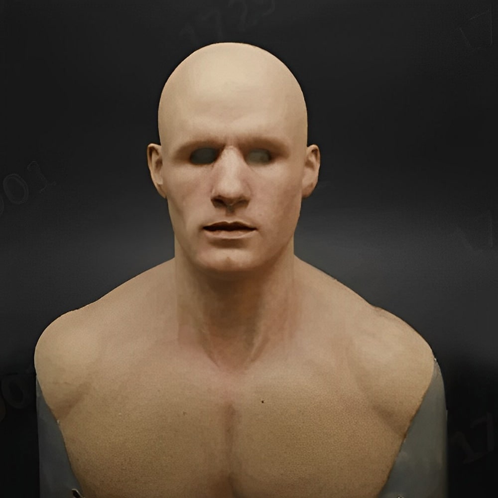 Men's Halloween Realistic Silicone Mask with Faux Hair and Hand-Painted Details - Image 12