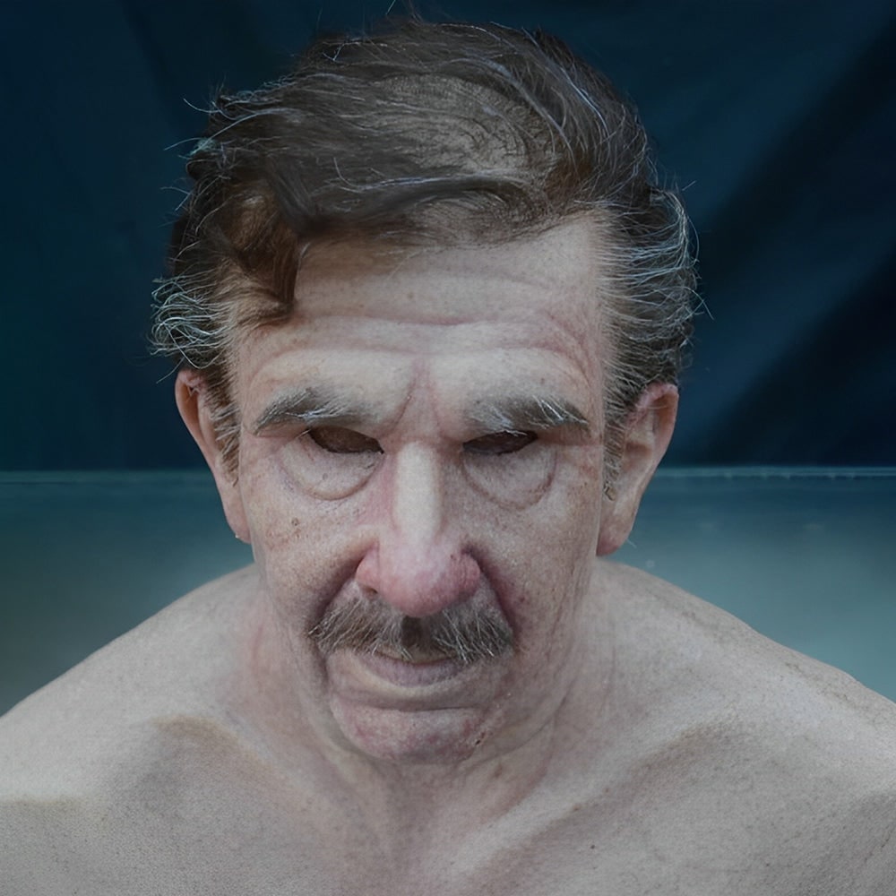 Men's Halloween Realistic Silicone Mask with Faux Hair and Hand-Painted Details - Image 14