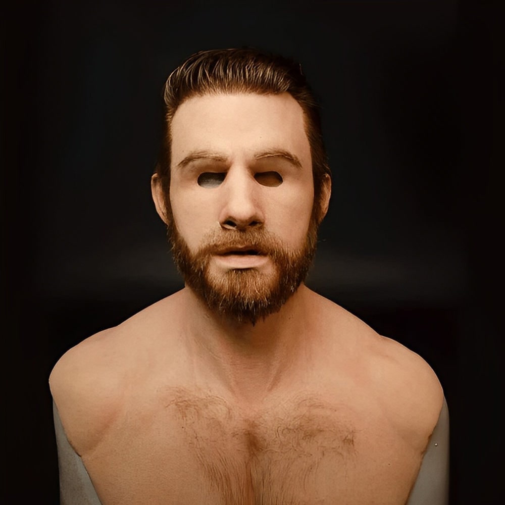 Men's Halloween Realistic Silicone Mask with Faux Hair and Hand-Painted Details - Image 6