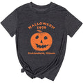 Men's Halloween Shirt with Spooky Horror Graphic Jack-O'-Lantern Distressed Print Crewneck Tee - Image 1