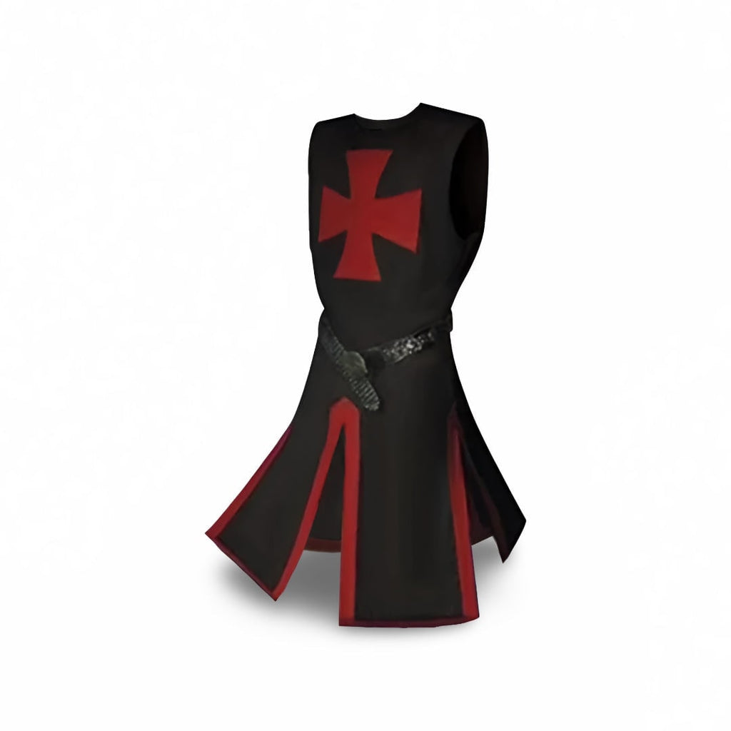 Men's Halloween Templar Knight Costume with Tunic and Cape for Medieval Warrior Outfit - Image 2