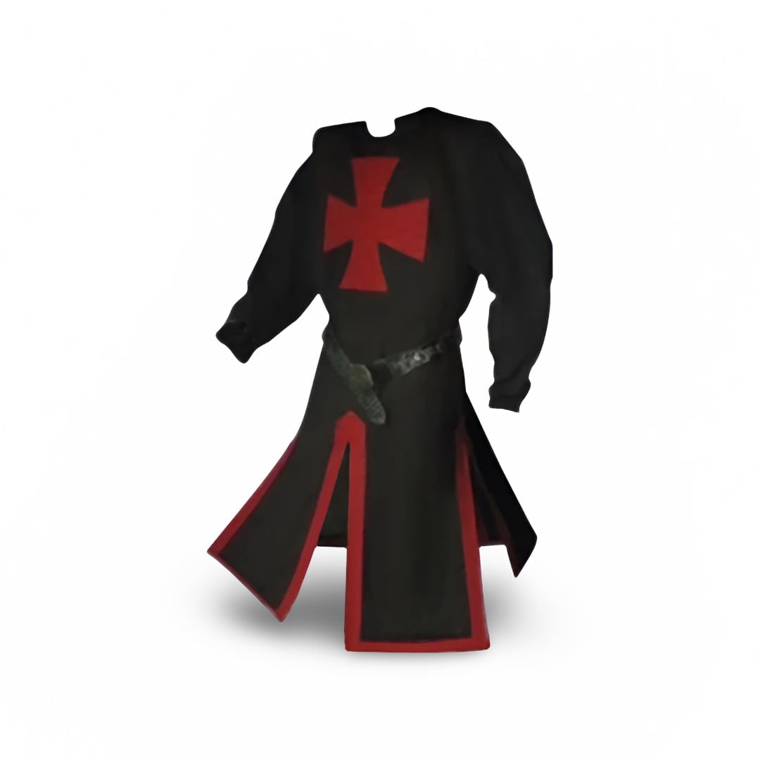 Men's Halloween Templar Knight Costume with Tunic and Cape for Medieval Warrior Outfit - Image 3