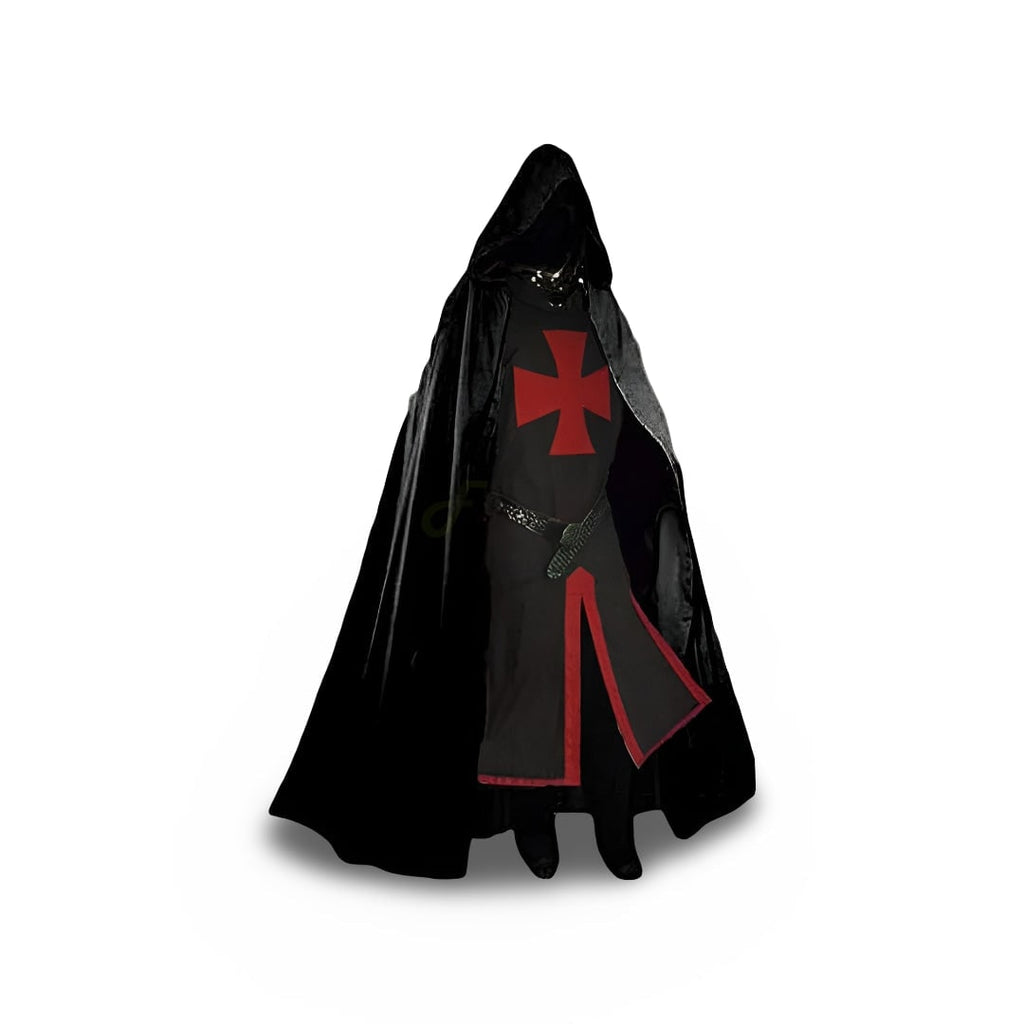 Men's Halloween Templar Knight Costume with Tunic and Cape for Medieval Warrior Outfit - Image 4