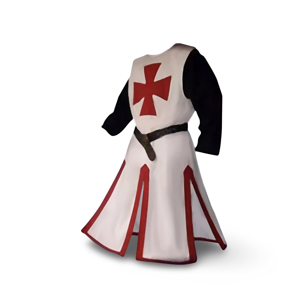 Men's Halloween Templar Knight Costume with Tunic and Cape for Medieval Warrior Outfit - Image 6