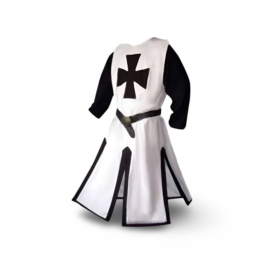 Men's Halloween Templar Knight Costume with Tunic and Cape for Medieval Warrior Outfit - Image 9