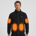 Men's Heated Fleece Jacket with Stand Collar Full Zip - Image 1