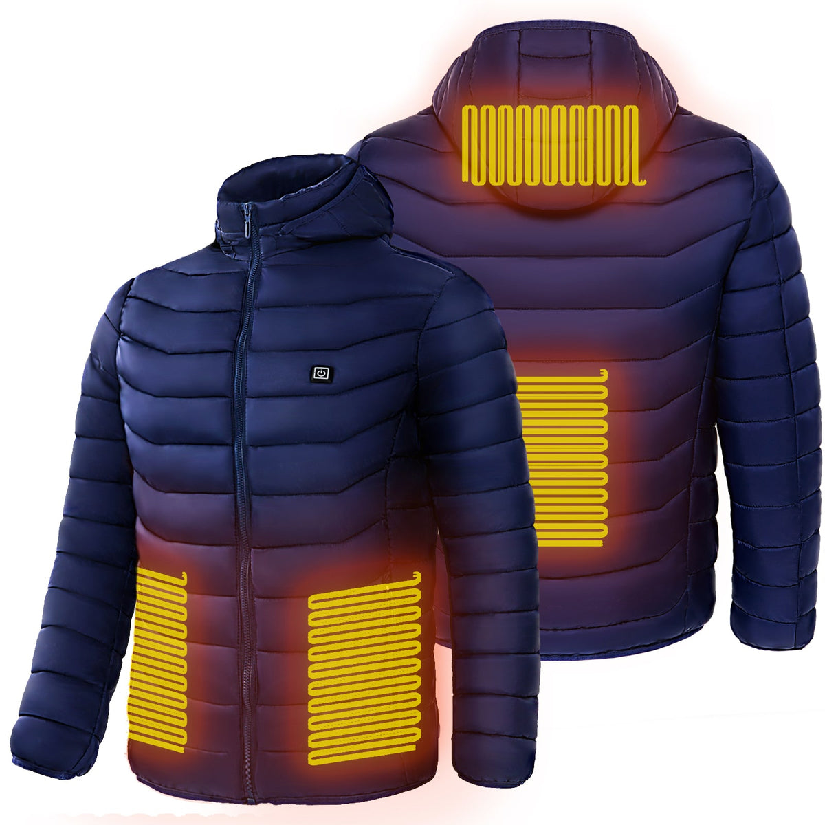 Men's Heated Puffer Jacket with Hood and Multiple Heat Zones Windbreaker - Image 10