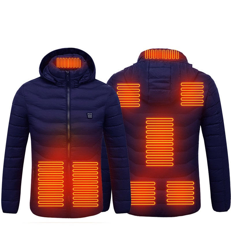 Men's Heated Puffer Jacket with Hood and Multiple Heat Zones Windbreaker - Image 5