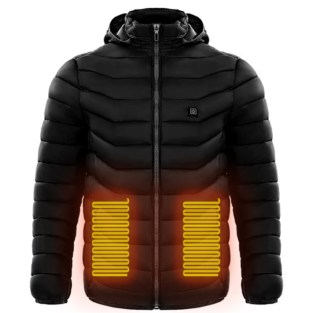 Men's Heated Puffer Jacket with Hood and Multiple Heat Zones Windbreaker - Image 7