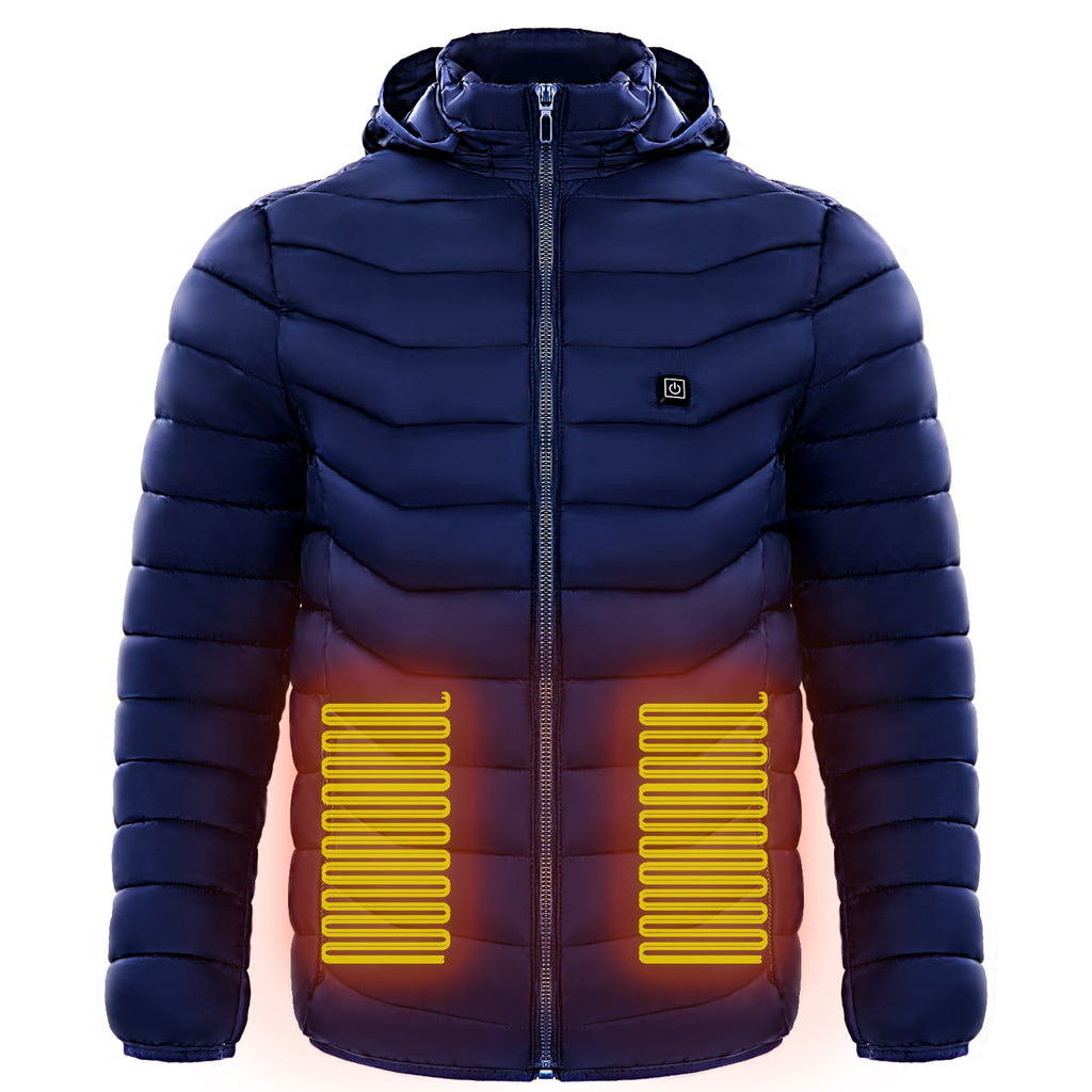 Men's Heated Puffer Jacket with Hood and Multiple Heat Zones Windbreaker - Image 8