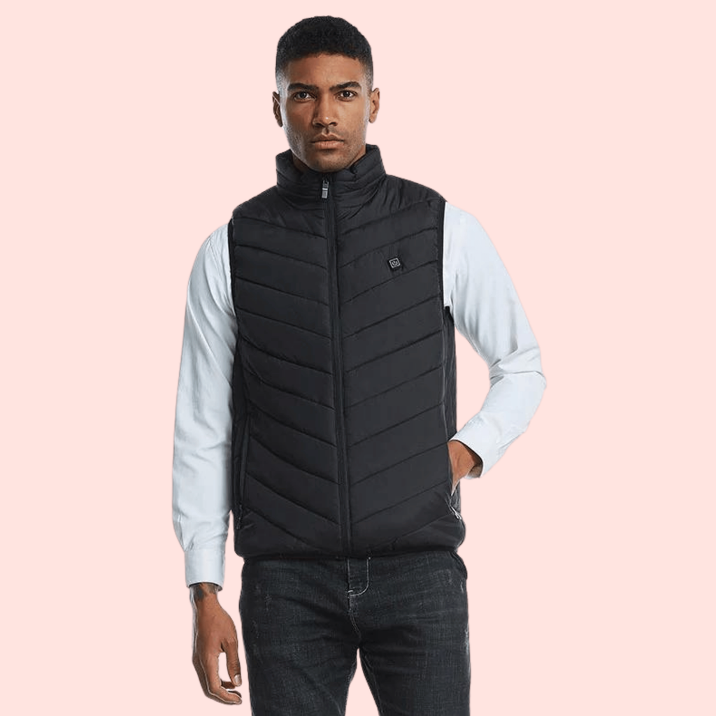 Men's Heated Vest with Rechargeable Battery and Quilted Design - Image 3