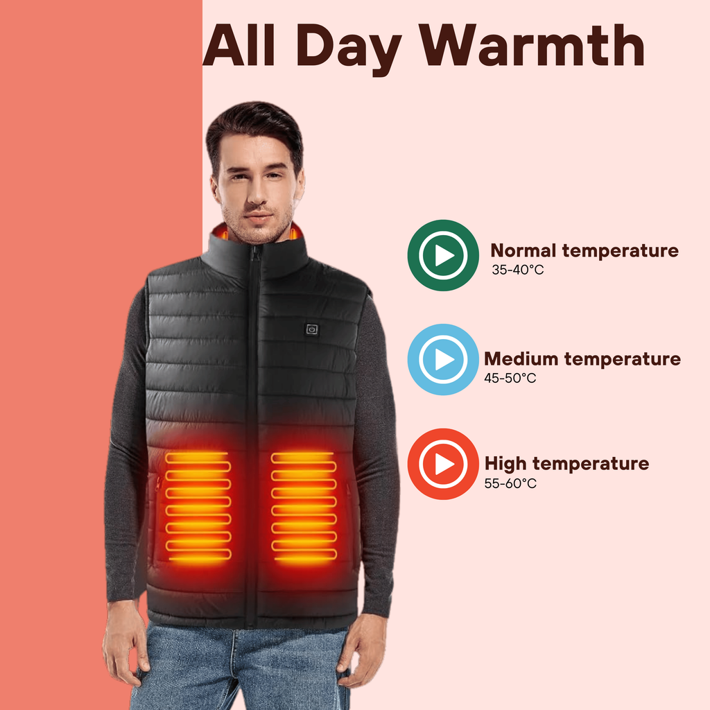 Men's Heated Vest with Rechargeable Battery and Quilted Design - Image 7