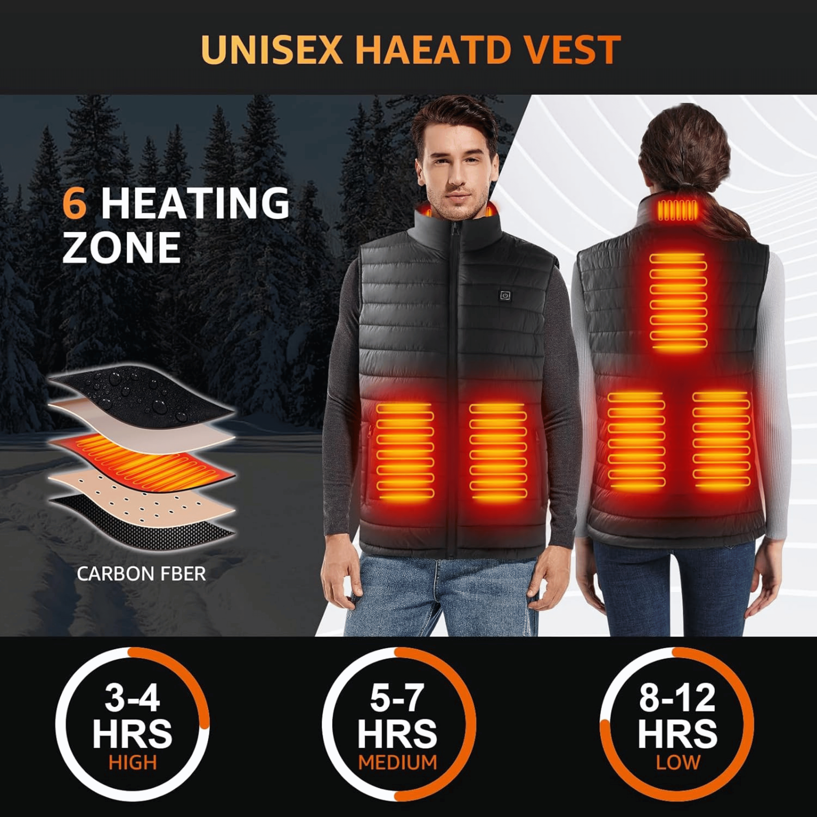 Men's Heated Vest with Rechargeable Battery and Quilted Design - Image 8
