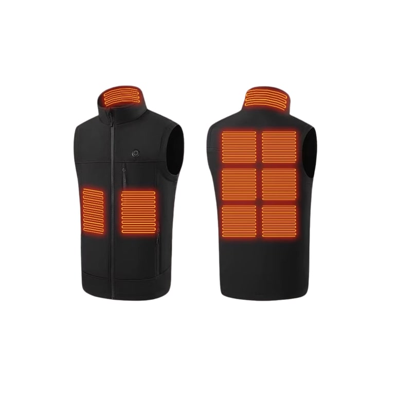 Men's Heated Vest with Stand Collar Full Zip and Rechargeable USB Power - Image 1
