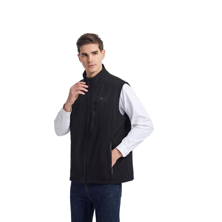 Men's Heated Vest with Stand Collar Full Zip and Rechargeable USB Power - Image 5