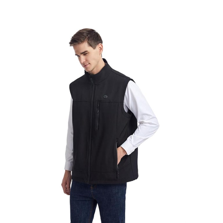 Men's Heated Vest with Stand Collar Full Zip and Rechargeable USB Power - Image 6