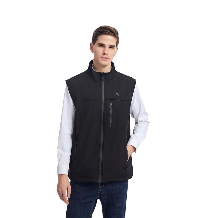 Men's Heated Vest with Stand Collar Full Zip and Rechargeable USB Power - Image 7