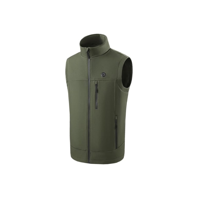 Men's Heated Vest with Stand Collar Full Zip and Rechargeable USB Power - Image 8