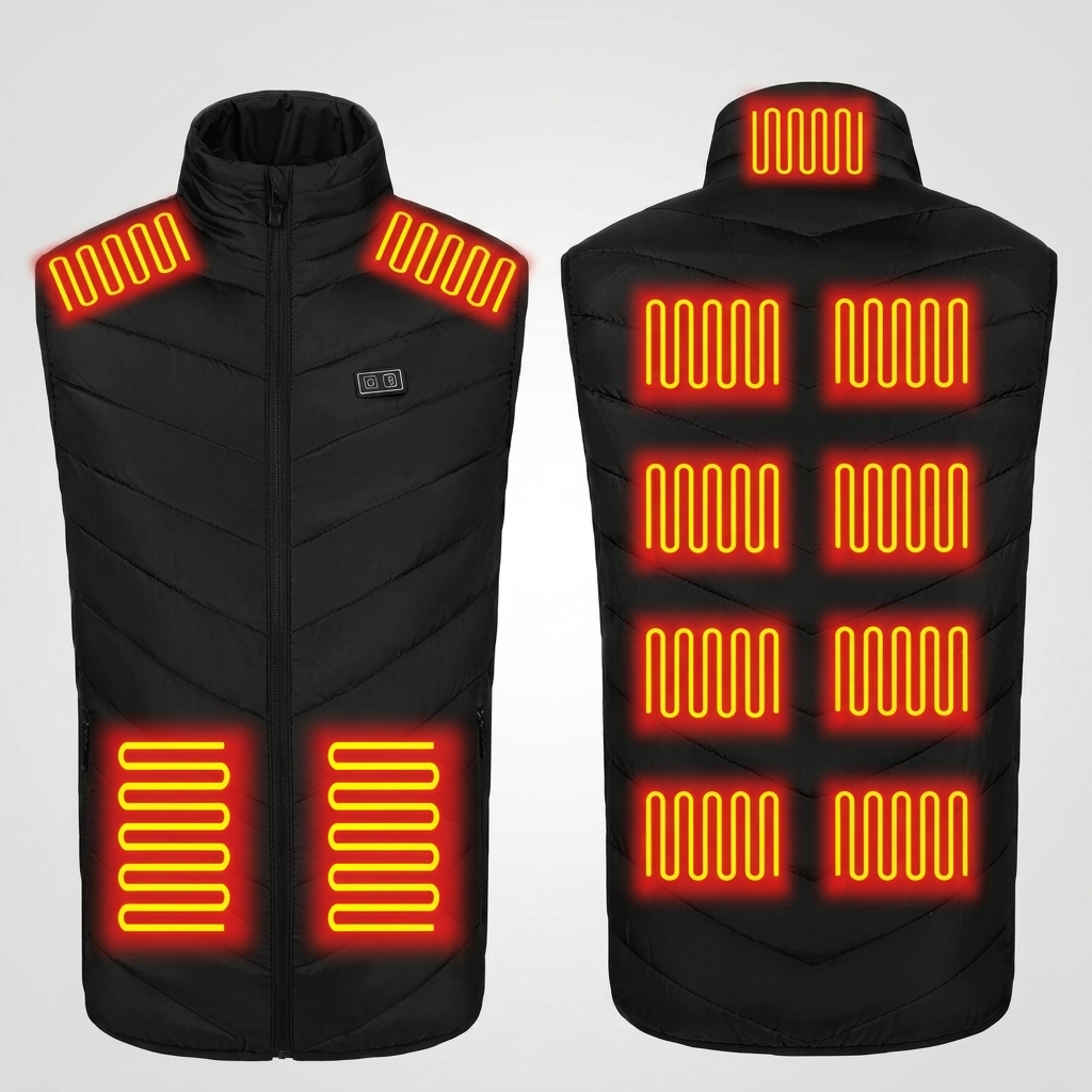 Men's Heated Vest with USB Rechargeable Battery Powered Puffer Stand Collar - Image 2