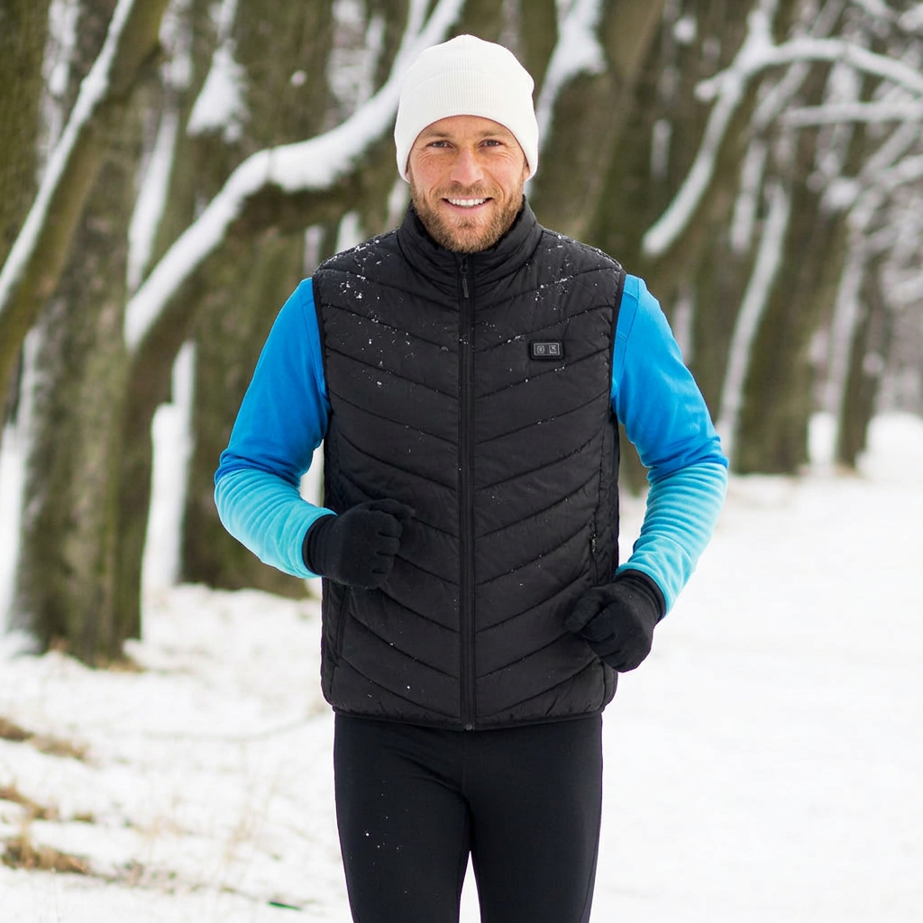 Men's Heated Vest with USB Rechargeable Battery Powered Puffer Stand Collar - Image 3