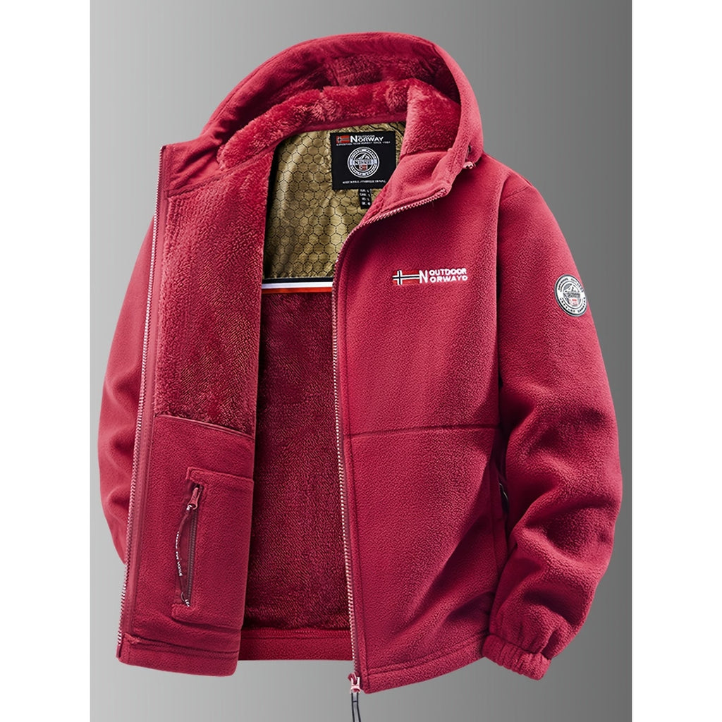 Men's Hooded Fleece Jacket with Plush Lining and Full Zip - Image 6