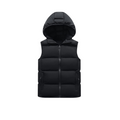 Men's Hooded Quilted Puffer Vest with Water-Resistant Zippers and High Collar - Image 1