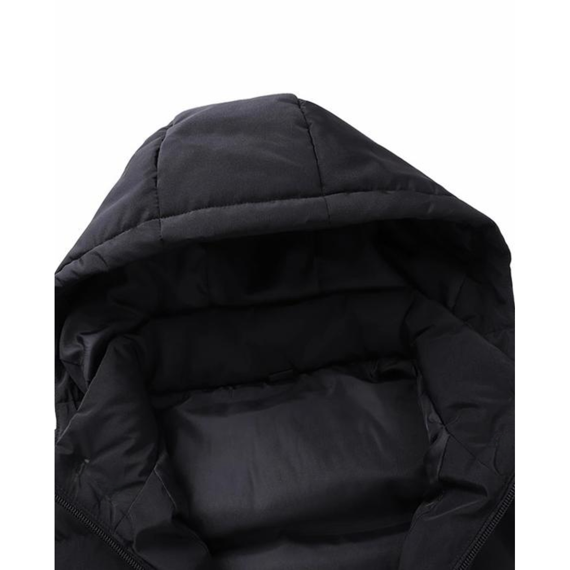 Men's Hooded Quilted Puffer Vest with Water-Resistant Zippers and High Collar - Image 3