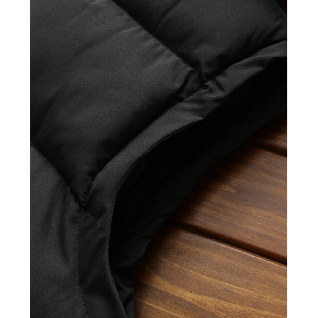 Men's Hooded Quilted Puffer Vest with Water-Resistant Zippers and High Collar - Image 4